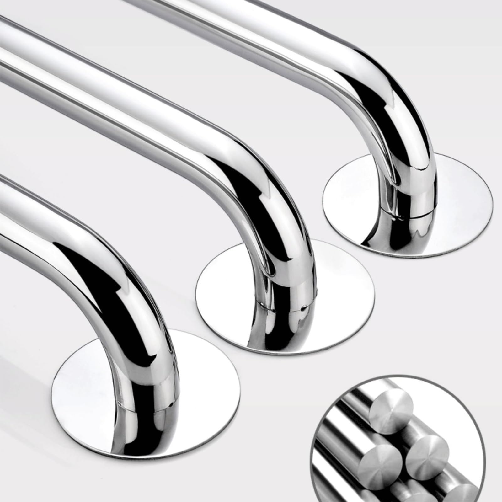 Edelstahl Sicherheits Haltegriff Dusche Badewannengriff WC-Haltestange Rutschfreier Haltegriffe Bad Griff Wandmontage 40 cm(Grey,60cm/23.6in)