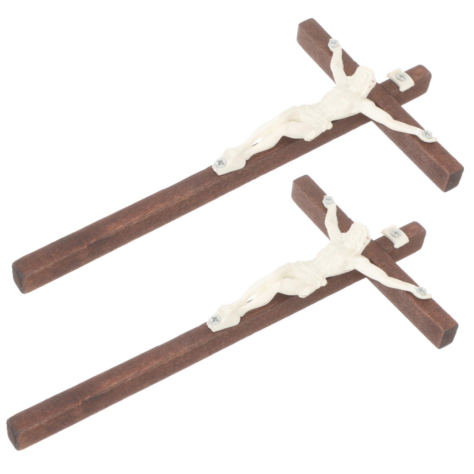 Cabilock 2pcs Cross Ornament Croix Ornament Crucifix Wall Cross Wood Cross Pendant Christian Cross Wall Decor Wood Cross Craft Cross Shaped Decor Door Hanging Wooden Wall-mounted