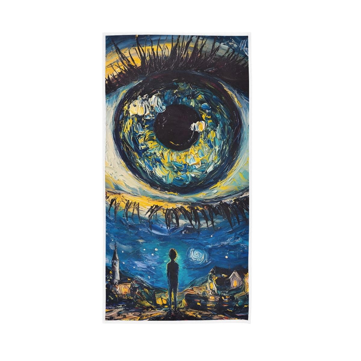 LSRCPD Abstract Eye in Sky Hand Towels, Multipurpose Bathroom Towel for Hand, Face, Hair, Bath 15 x 30 Inches