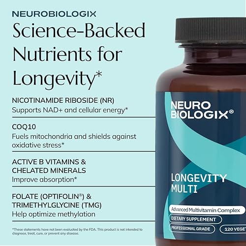 Miniatura 3 de Longevity Multi  Multivitamínico integral sin hierro con más de 40 nutrientes incluyendo NR, CoQ10 y vitaminas B activas  Multivitamínico diario