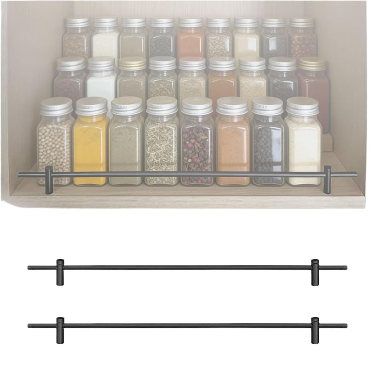 NIUSABOU Aluminum Shelf Guard, Aluminum Shelf Rail Gallery 2 Pack, Multiple Lengths 8-59 in, Decorative Guard(15in/38.1cm)