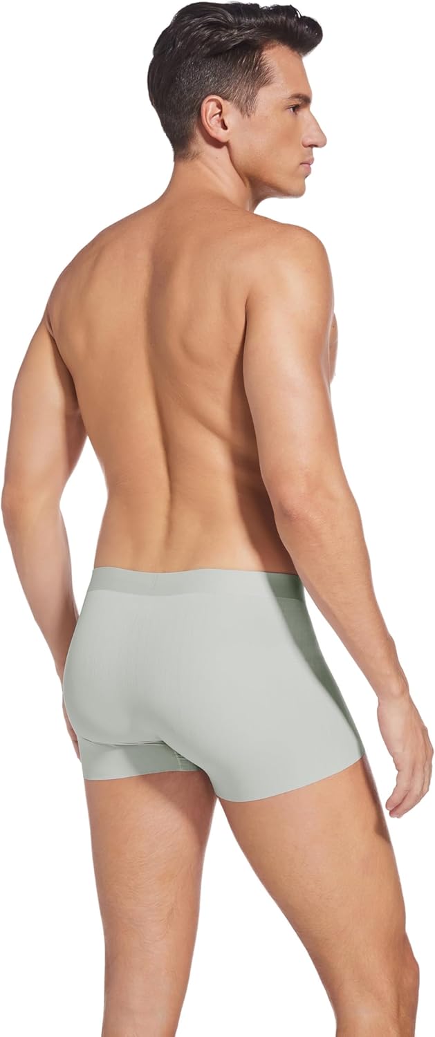 Mens Ice Silk Underwear 4-Pack Boxer Briefs Cotton Modal Comfortable Soft Trunks Underwear With Gift Box - Image 5
