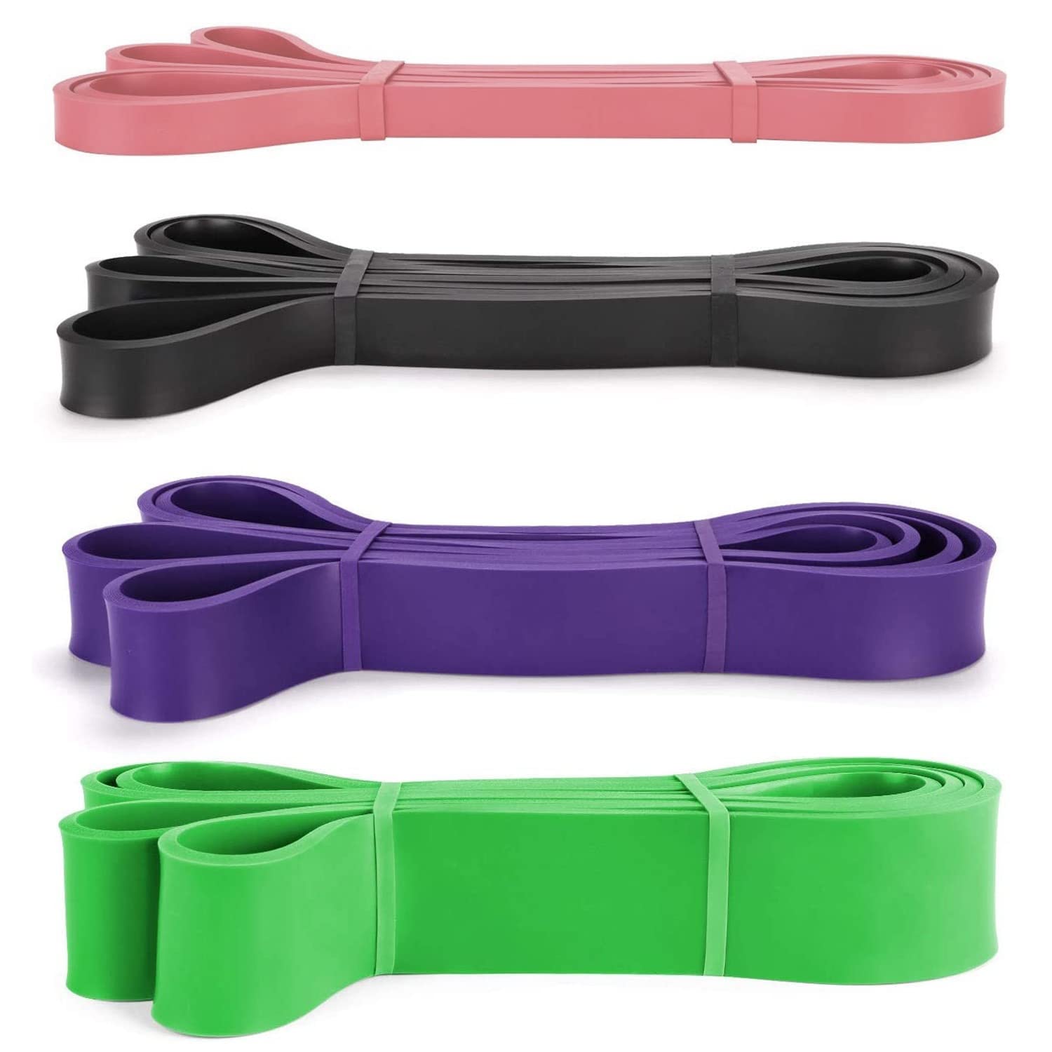 EM-9356 Resistance Bands Set – Heavy-Duty Loop Exercise Bands for Strength Training, Pull-Up Assistance, Mobility & Home Workouts – 4 Power Bands with Carry Bag – Unisex Adults