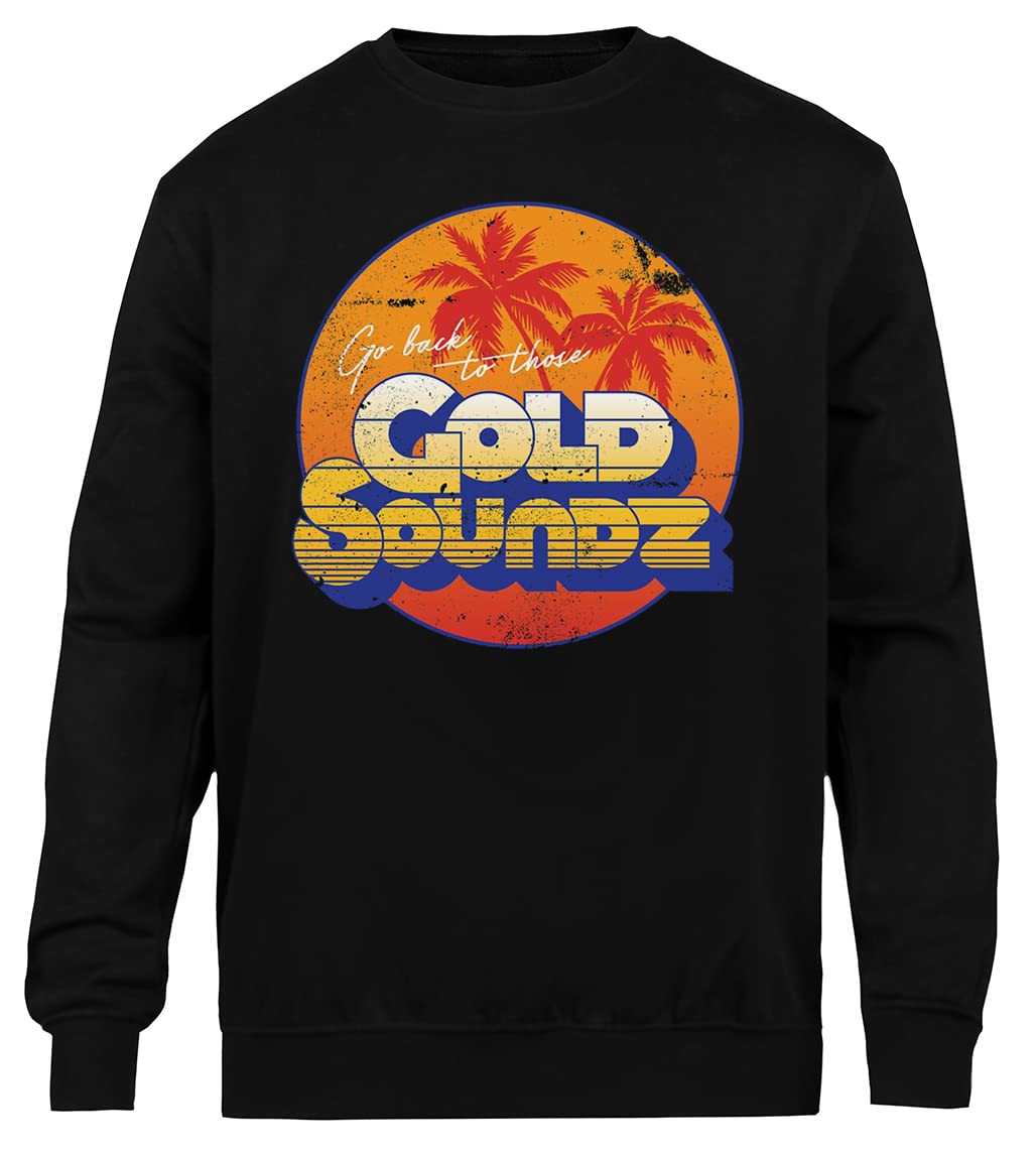 Gold Soundz Felpa Nera Unisex Girocollo Eco-Friendly
