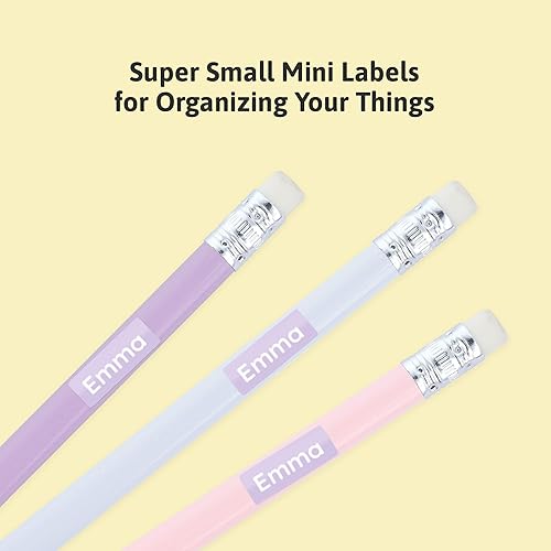 Miniatura 2 de Mini etiquetas de nombre (175) para etiquetar artículos pequeños. Etiquetas adhesivas impermeables extra pequeñas para niños en guardería,
