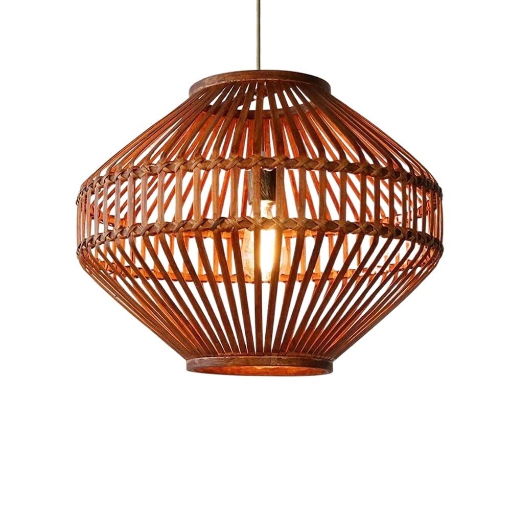 Chandelier en bambou suspendu style loft industriel pour salon chaleureux