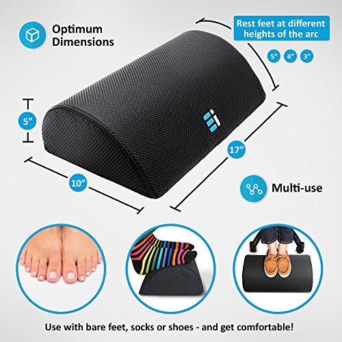 Office Foot Rest Under Desk: New Ergonomic Footrest Cushion w/Angled Half Cylinder Design for Optimum Leg Clearance: Firm, Compact Supportive Foot Stool Under Desk Foot Rest Desk Accessories