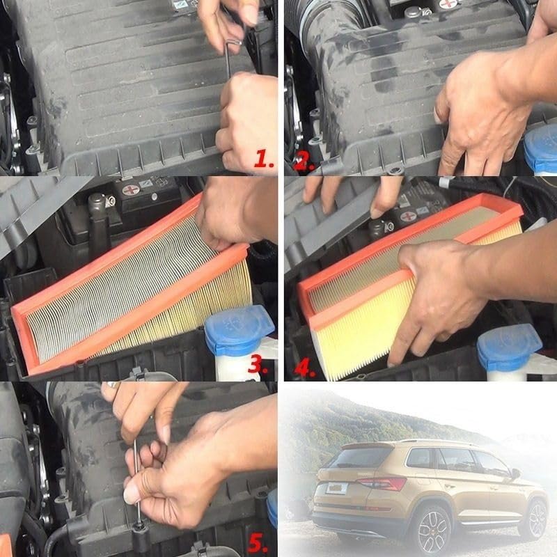Filtro Aria, purificatore Aria condizionata Auto, setaccio Aria, Accessori modificati, Filtro Aria Motore, Filtro Aria condizionata Auto (Kodiaq e GT/Motore)