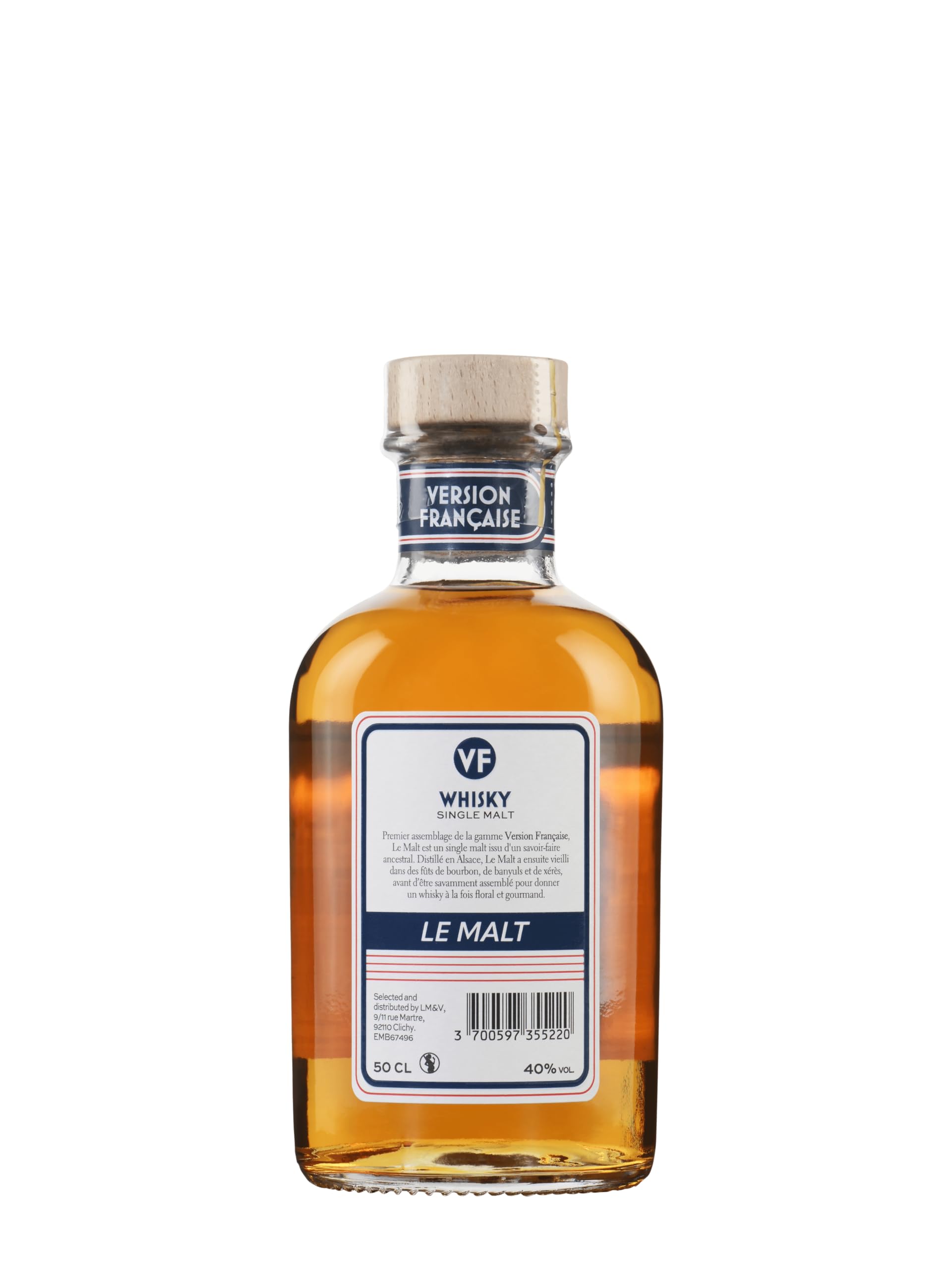 VERSION FRANÇAISE - Le MALT - Whisky Single Malt - Origine : France - 40% Alcool - Bouteille 50 cl