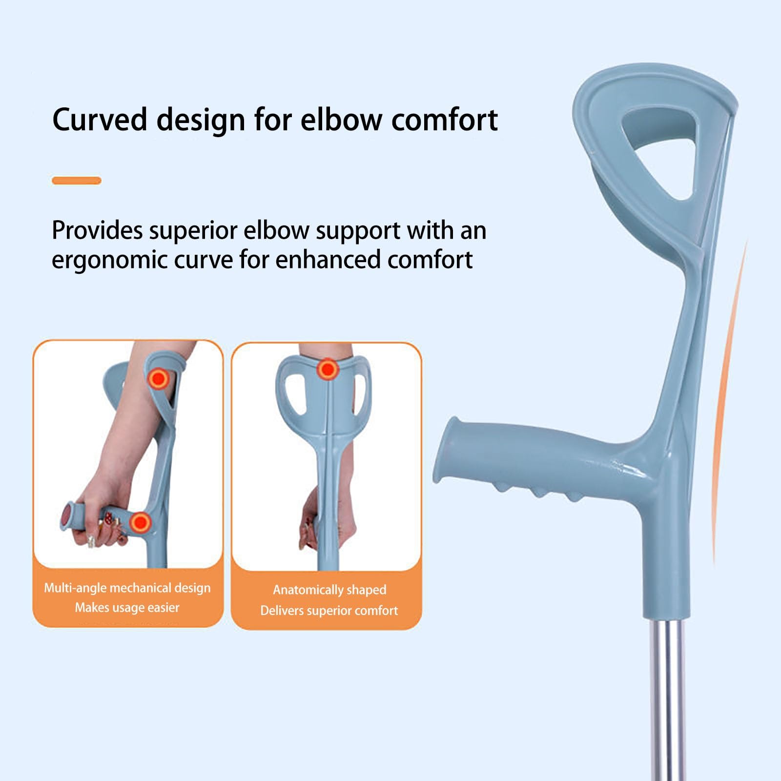 Muletas De Antebrazo, Ergonómicas Empuñadura Ortopédica Ajustables Muletas Ortopédicas Para Adultos Ligeras Soporte De Aluminio Para Uso En Exteriores