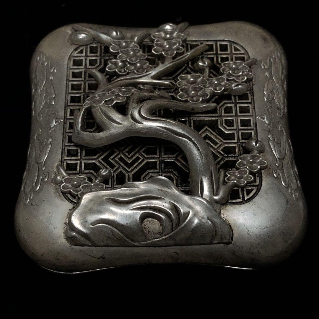 古美術　清国　宣德年 硯　梅花の彫刻　雙龍戲珠　トラス　硯　書道　文鎮　時代物 古美術清国宣德年 硯梅花の彫刻雙龍戲珠トラス硯書道文鎮時代物