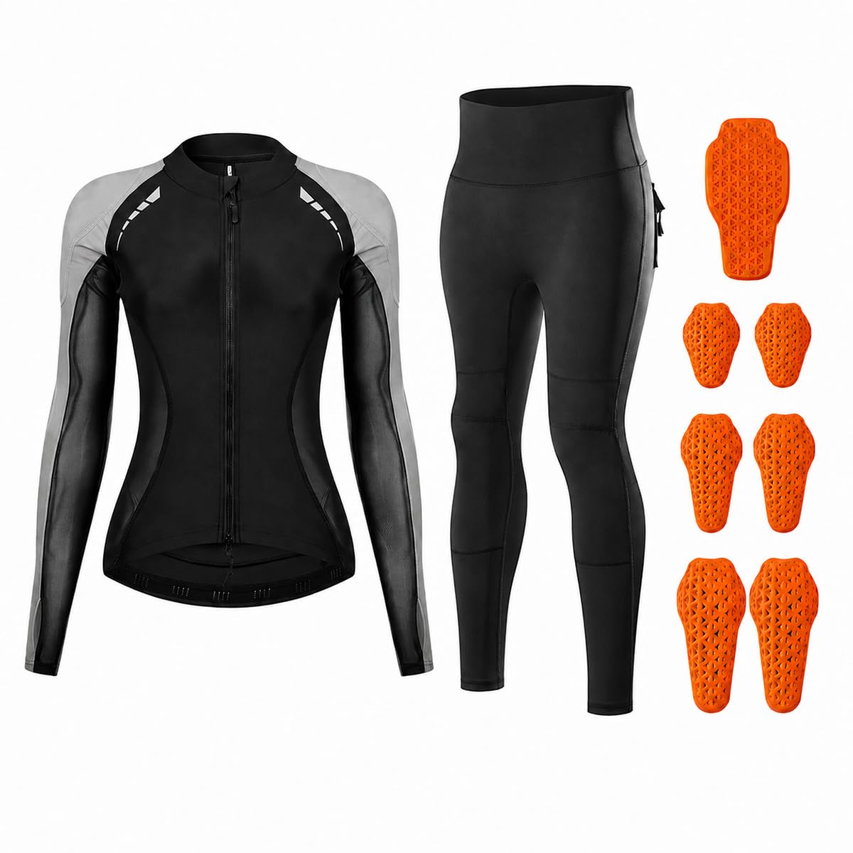 SSWH Completo Moto Donna con Giacca, Leggings e Protezioni CE Rimovibili | Abbigliamento Protettivo Moto Donna con Protezioni CE, Mesh Traspirante e Design Leggero per Guida Estiva