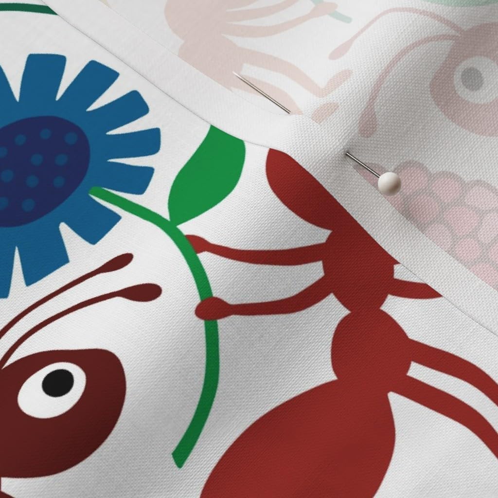 Spoonflower Fabric - Ants Flower Leaves Nature Fruit Animal Summer Garden Printed on Petal Signature Cotton Fabric Fat Quarter - Sewing Quilting Apparel Crafts Decor