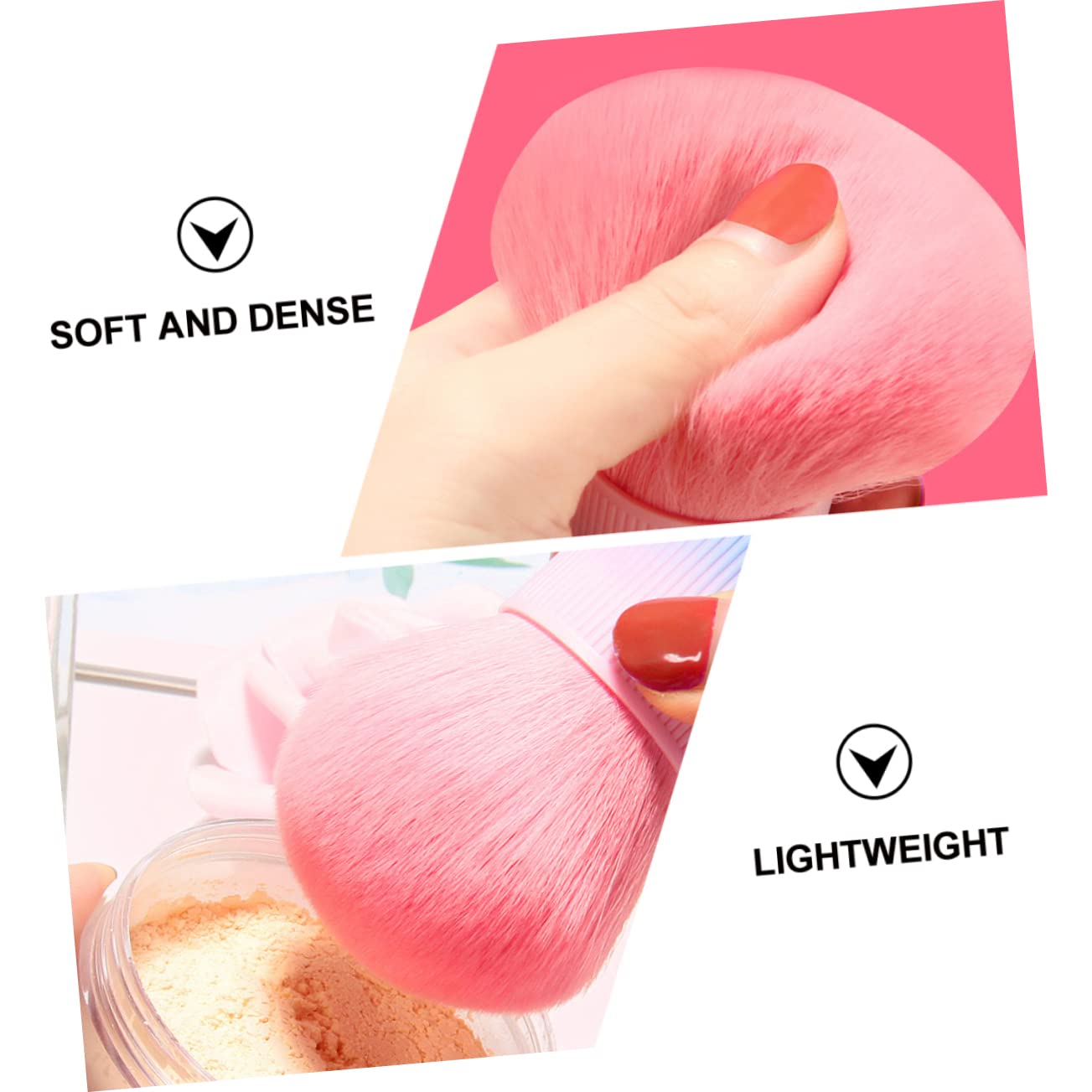 BELLIFFY Mushroom Shape Loose Powder Brush Durable Makeup Tool with Soft Synthetic Fibers for Even Application Portable Cosmetic Brush Gradient Color