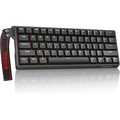 Aula WIN60 HE 60% Mechanical Keyboard Wired, Hall Effect Gaming Keyboard Magnetic Switch Hot Swappable, Adjustable Actuation Rapid Trigger Mode 8000Hz Polling Rate, RGB Keyboard 60 Percent Design