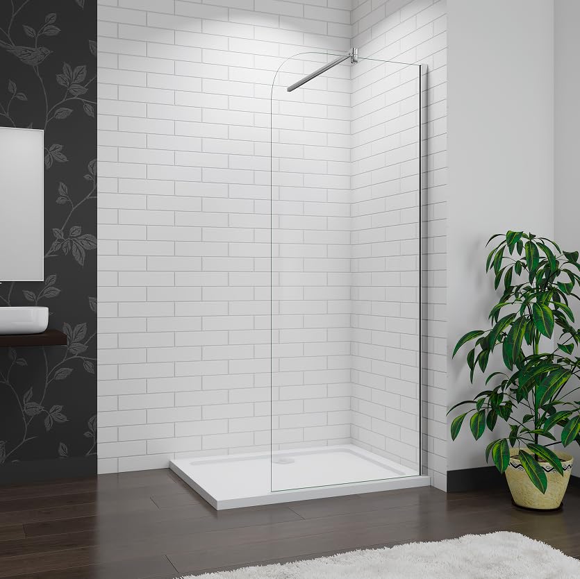 900x2000mm Walk in Wet Room Shower Screen Panel 8mm EasyClean Curved Glass Cubicle