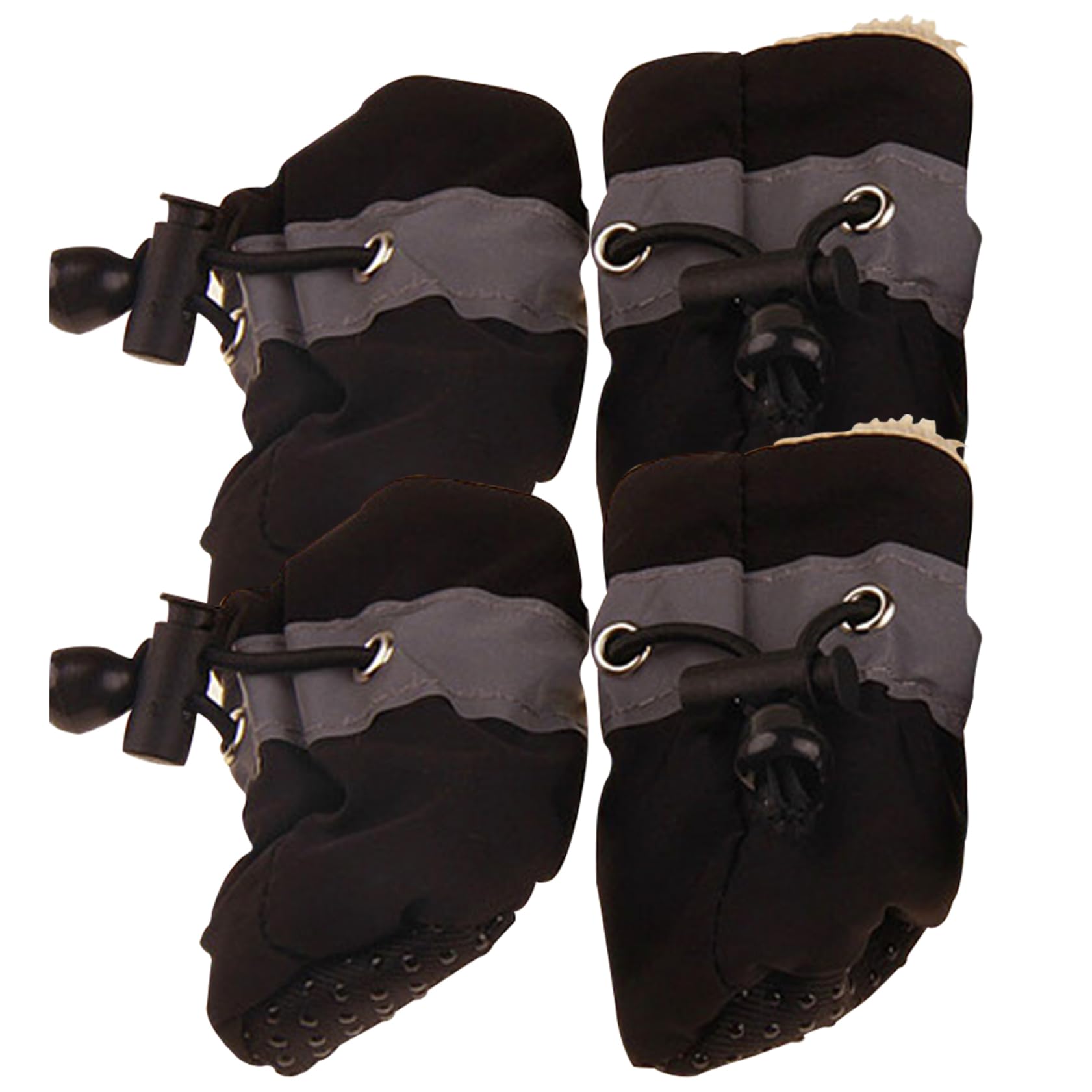 4Ps Dog Shoes for Winter, Water-Resistant Anti-Slip Dog Paw Covers, Warm Fleece Booties with Adjustable Band Anti-Dirty Puppy Shoes for Cold Pavement Size 7, Socks