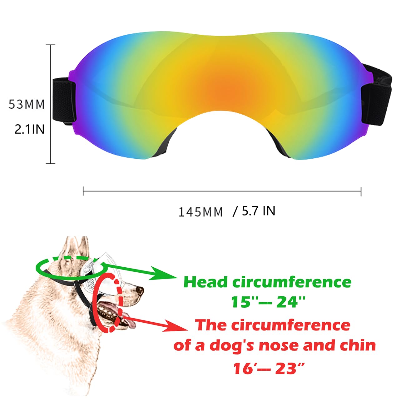 Large Dog Sunglasses, UV Protection Windproof Goggles With Adjustable Strap, Suitable for Large Pet Eyes Protection - Image 3