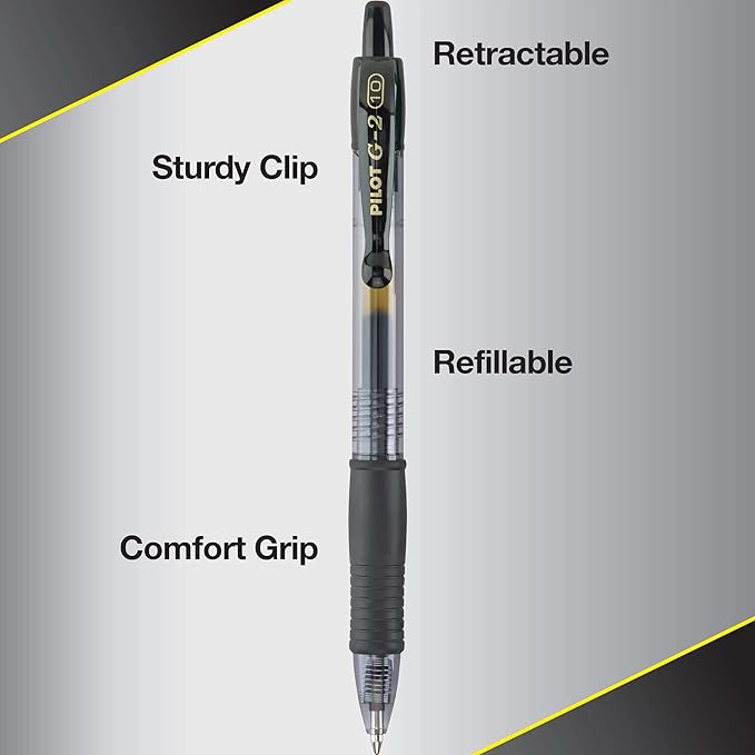 Pilot G2 Premium Bolígrafo Gel Retráctil Recargable Punta Gruesa 1.0 mm Tinta Negra Pack de 4 miniatura 3