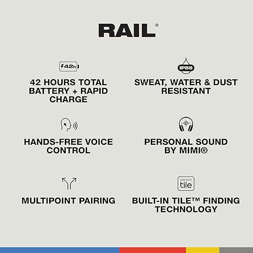 Miniatura 4 de Skullcandy Rail - Auriculares inalámbricos intrauditivos, batería de 42 horas, Skull-iQ, habilitado para Alexa, micrófono, funciona con dispositivos