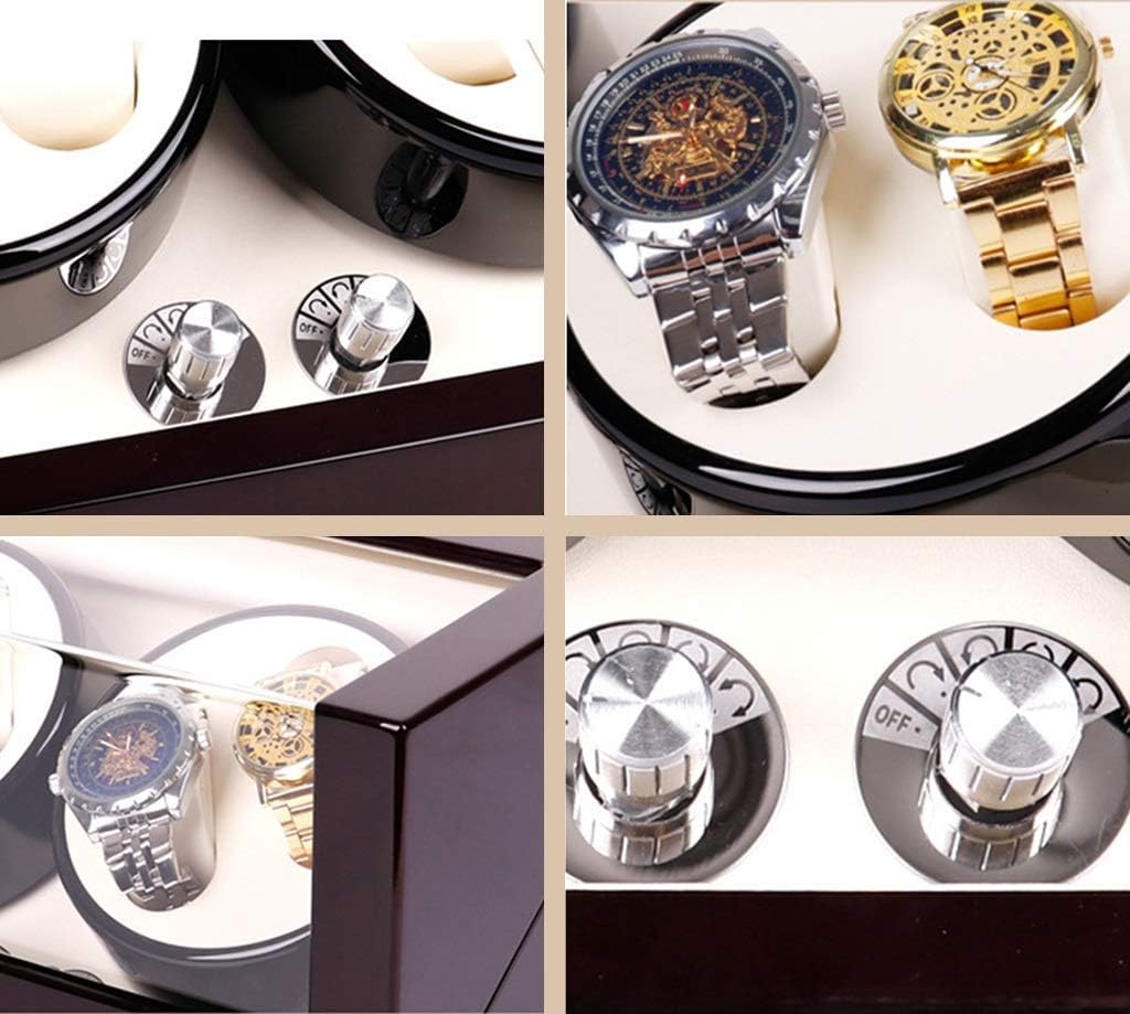 GagalU Watch Winder Boxes 4+0 Automatic Winding Rotation Ultra Quiet Motor Box Mini Turn Table Device Rotate Button Watch Box Watch Winder Display Watch Box