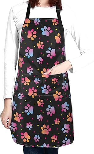 Miniatura 10 de Delantal impermeable con escamas de sirena con purpurina con 2 bolsillos, babero de chef de cocina para hombres y mujeres para cocinar barbacoa