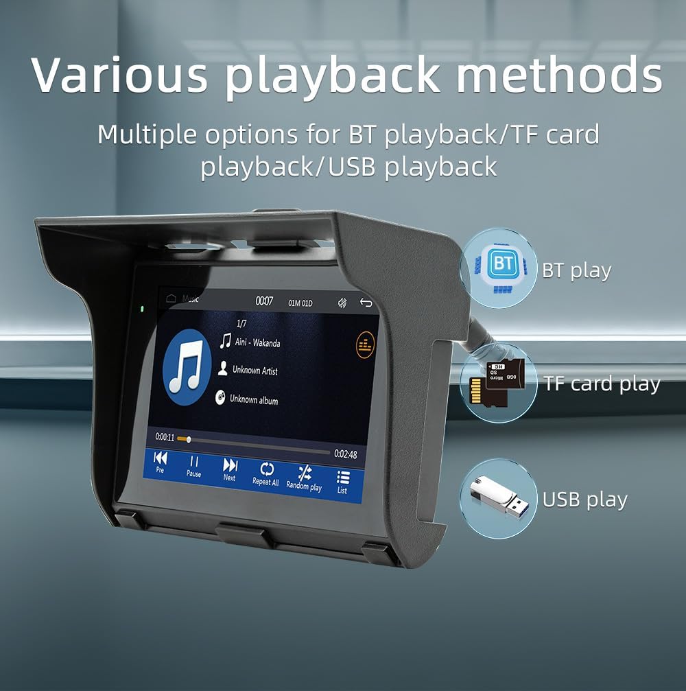 Diagram showing Bluetooth, TF card, and USB playback options
