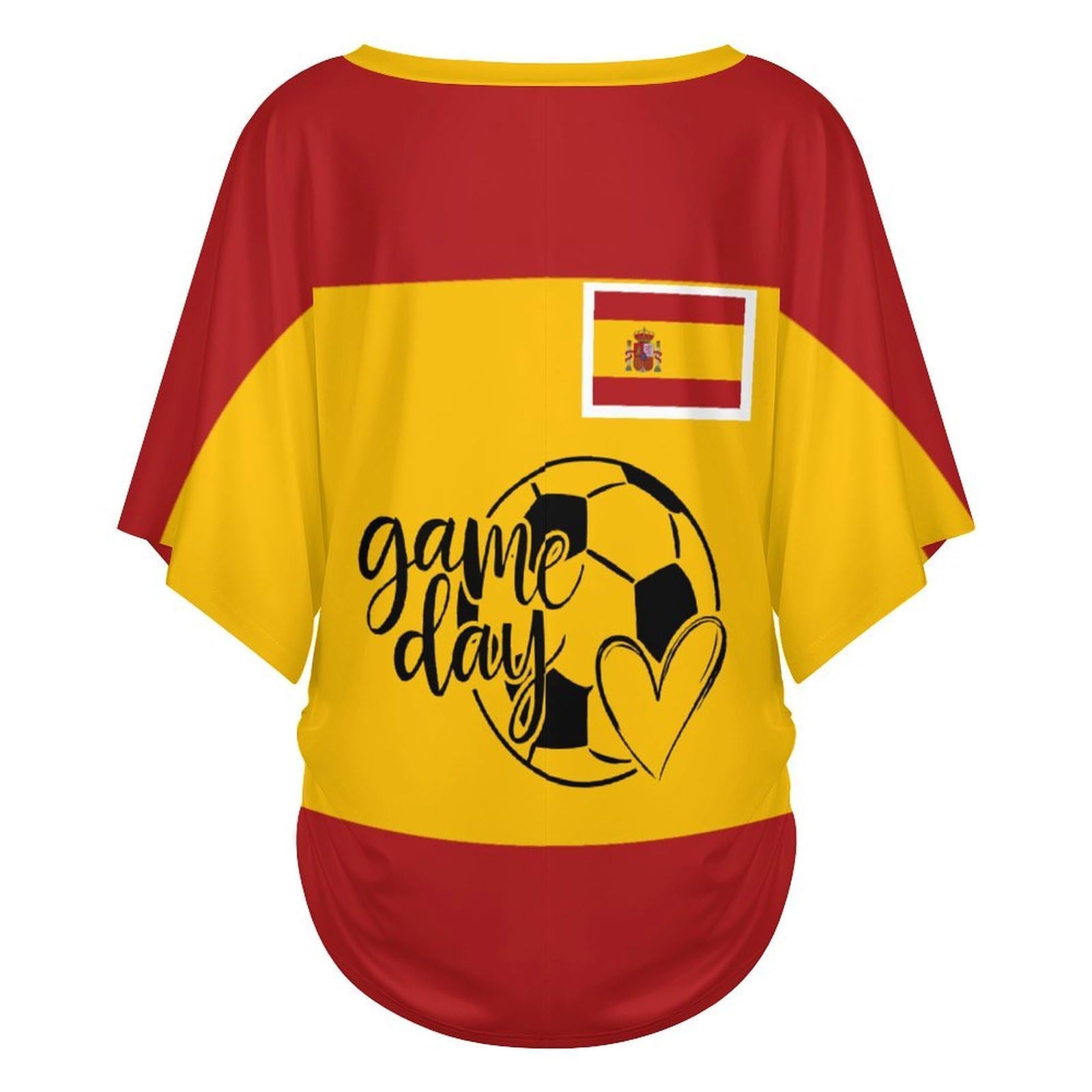 Camiseta España Mundial 2026 Mujer Manga Corta Bandera Regalo Casual Futbol Deportivo Basica