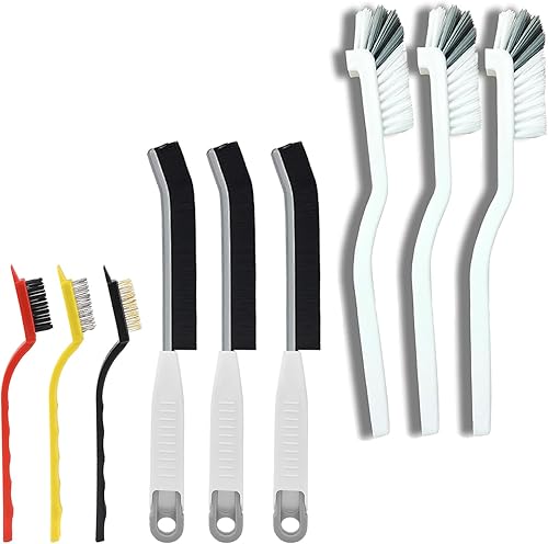 Miniatura 9 de 9 cepillos de limpieza de hendiduras de cerdas duras para uso doméstico, cepillo de limpieza de huecos, multifuncional, pequeño, juego de cepillos