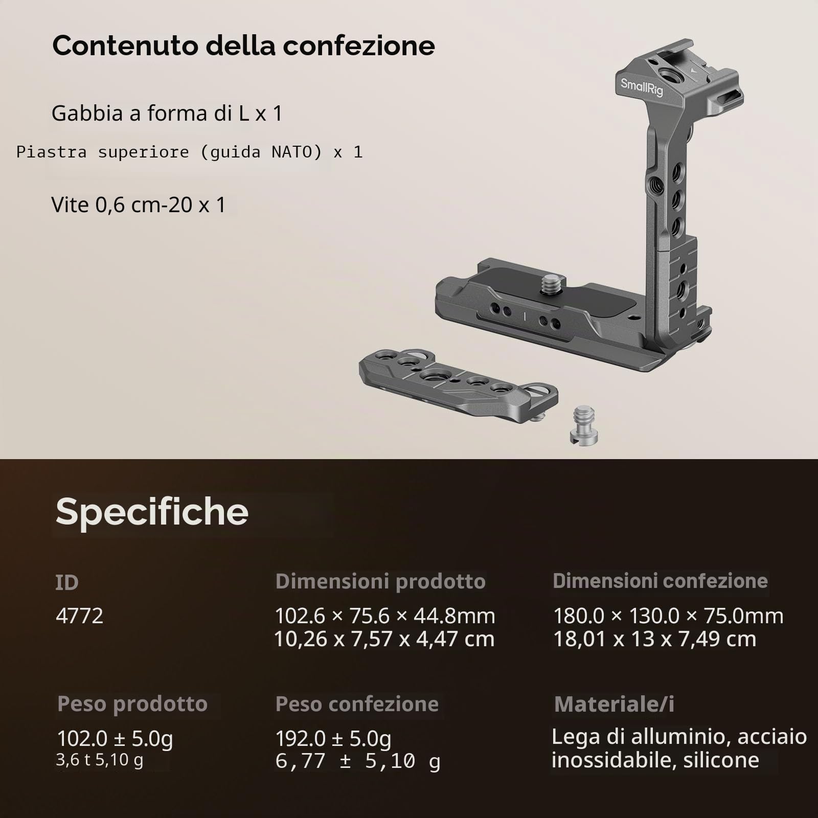 SMALLRIG FX3/FX30 HawkLock Quick Release Half Cage per Sony FX3 / FX30, con QR NATO Rail, Progettazione Modulare per Sony XLR Handle, Integrato Piastra a Sgancio Rapido per Arca - 4772