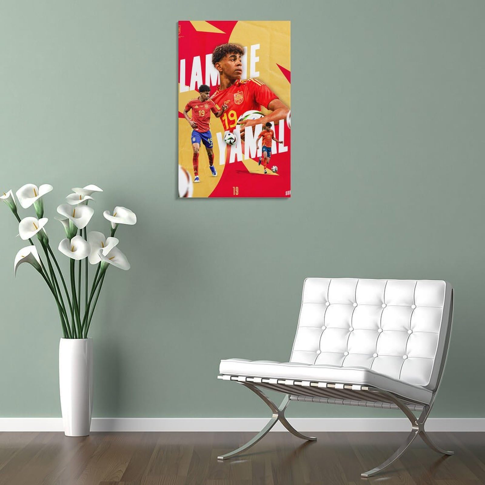 Poster Sur Toile Lamine Yamal 30x45 Cm - Affiche Chambre Décoration Foot Cadeau
