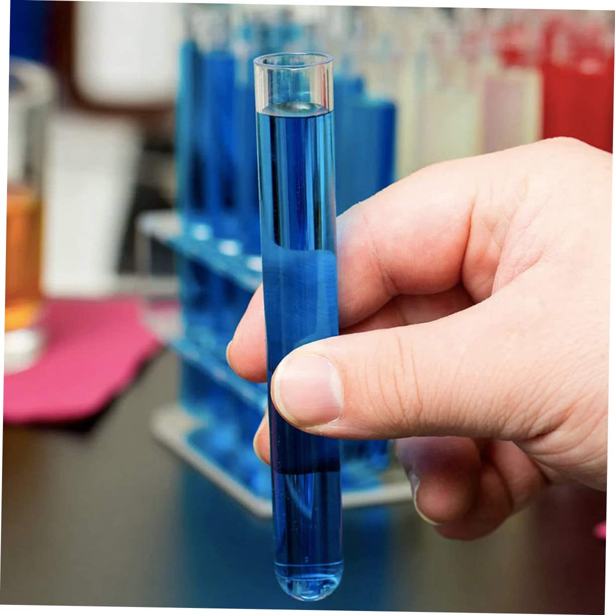 Alipis 10 Sätze Reagenzglas Aus Borosilikat Mehrere Reagenzgläser Mit Gestell Chemie Experimente Bissn Behälter Links Zubehör Für Laborreagenzgläser Probenflaschen Hölzern 10 Stück * 10