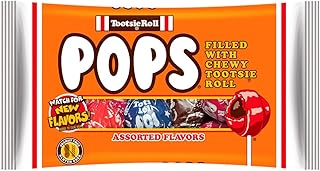 Tootsie Roll (1) Bag Pops Filled With Chewy Tootsie Roll - Assorted Flavors - Peanut & Gluten Free Halloween Lollipop Cand...