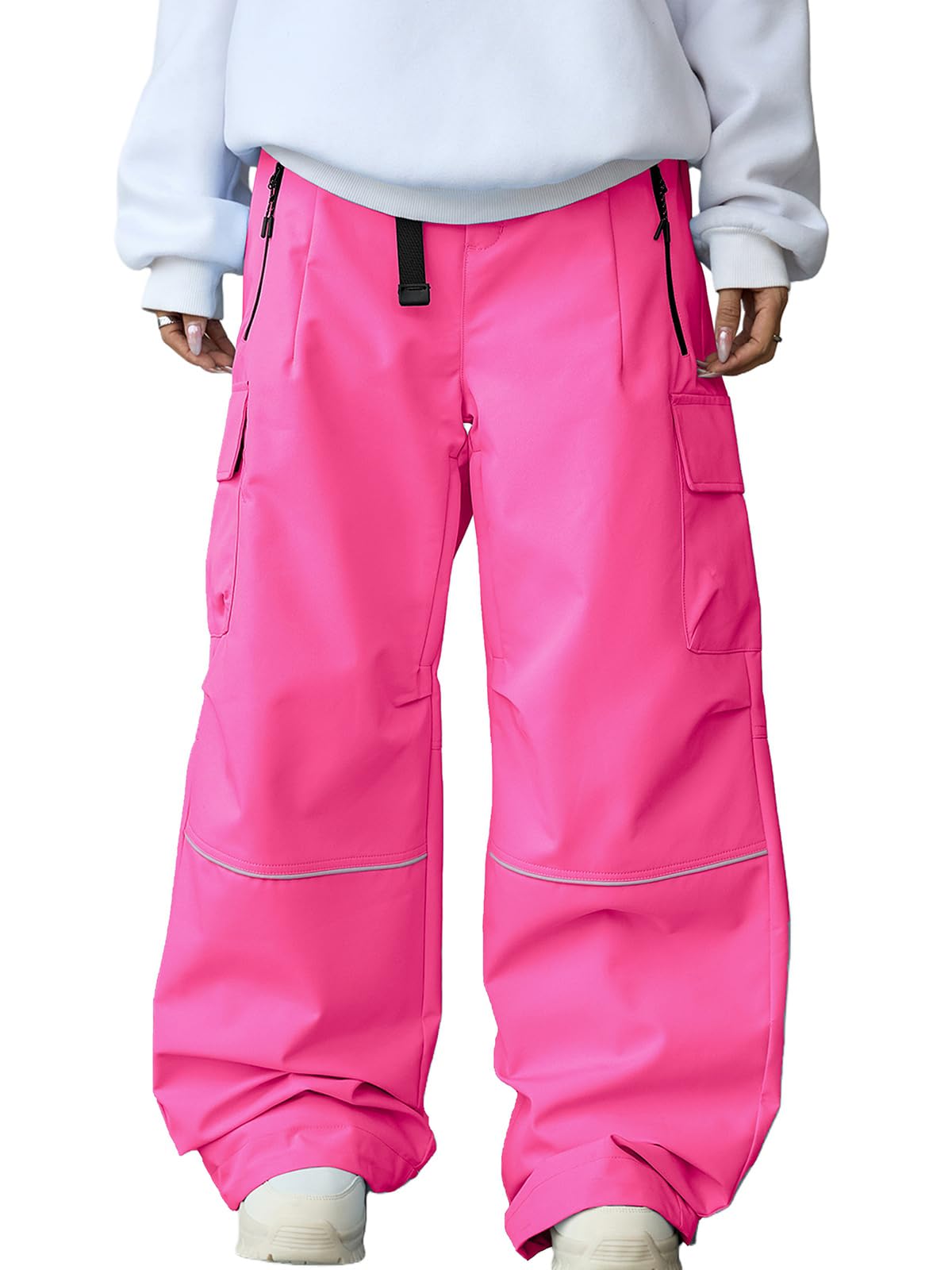HOTIAN Pantaloni da sci da donna, impermeabili, antivento, foderati, in softshell, rimovibili, da snowboard, da sci, per attività all'aria aperta