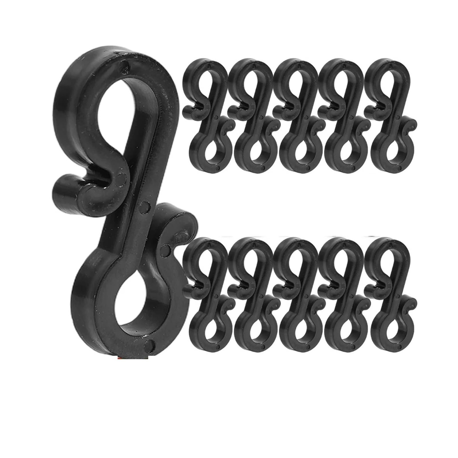 BAYNOPURIN Outdoor Light Hook Christmas Gutter Light Clips Black Hooks Holder Xmas Lights S-Hook Plastic Outdoor Rope Hanger(100PCS)