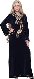 زدكوتكس قميص نوم شتوي للنساء مصنوع من القطن المخملي مع تطريز للحفاظ على دفئك