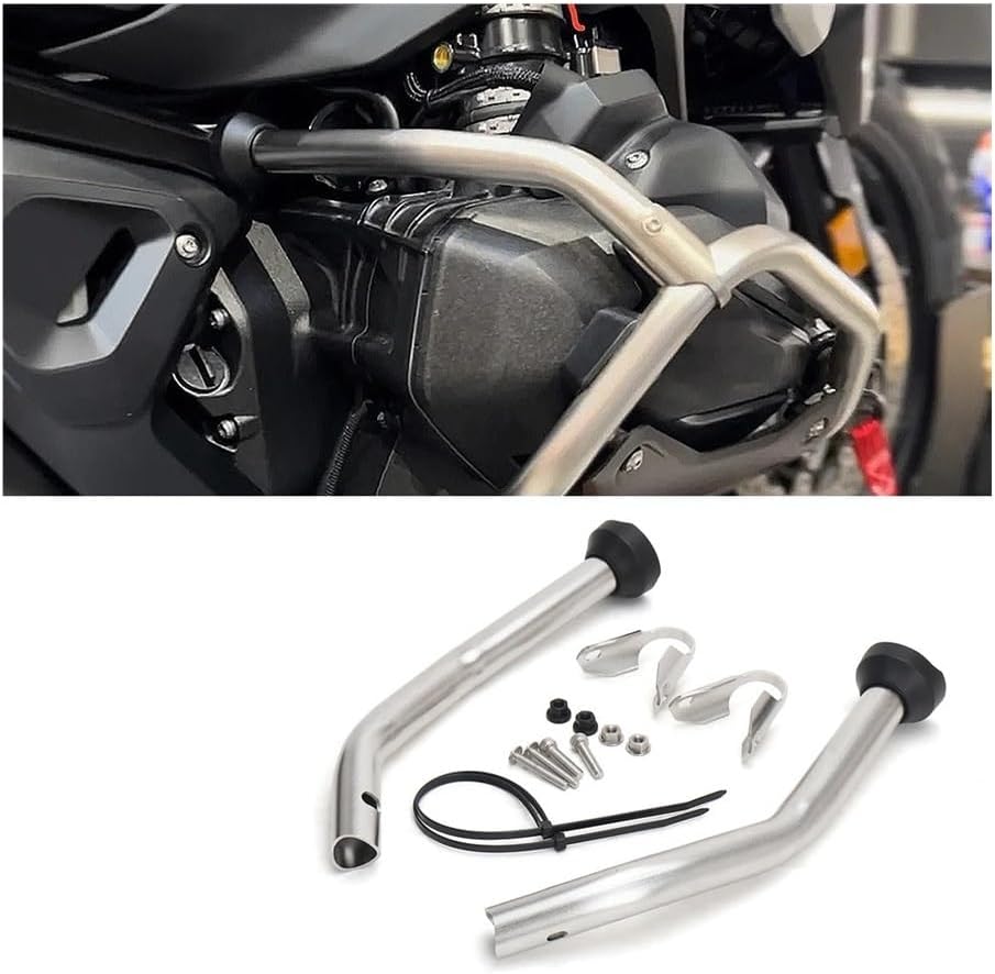 Engine Guard Crash Bar Bumper for R1300GS 2023 - Silver Motorcycle Engine Crash Bar ReinFORcing Strut Crash Bar Protect Cylinder Guard Bumper Engine Guard Crash Bars