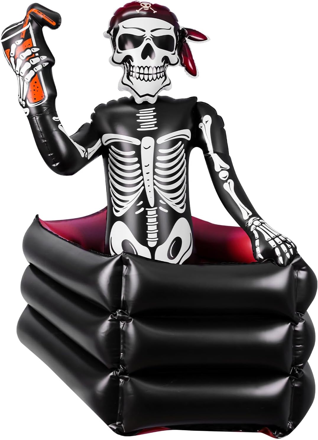 39 Inch Halloween Inflatable Decorations Skeleton Drink Cooler, Large Capacity Ice Bucket for Drinks, Halloween Party Supplies for Indoor Outdoor Garden Lawn Yard Decorations