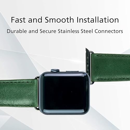 Miniatura 6 de Alto Correa de cuero compatible con Apple Watch Band de 1.929 in, 1.732 in, 1.772 in, 1.654 in, correa de repuesto de cuero de grano completo