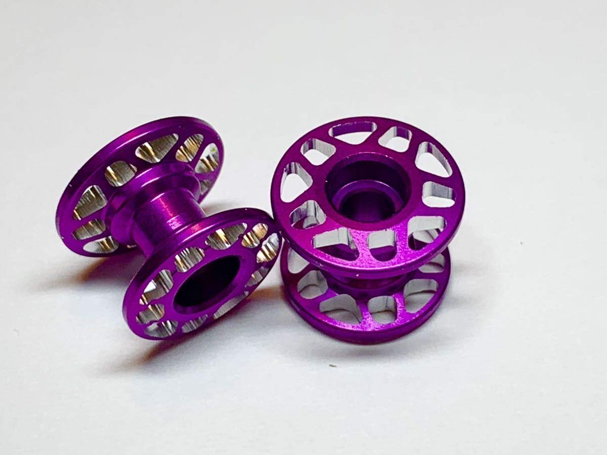 □□ CNC加工 軽量2段アルミローラーセット(12-13mm)(パープル