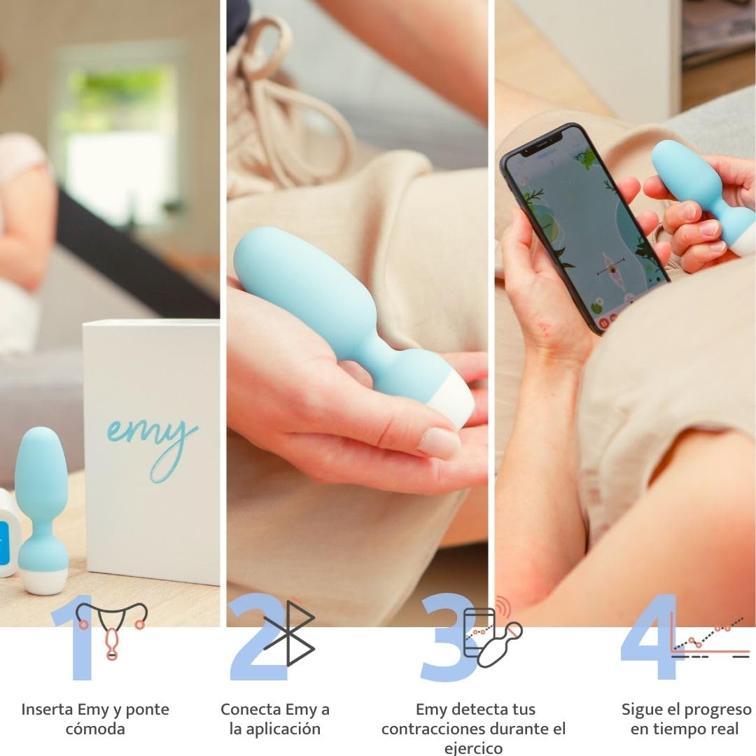 Emy Ejercitador de Suelo Pélvico con App y Biofeedback - Entrenador Kegel Clínico para Mujeres - Incontinencia Urinaria y Recuperación Postparto - Conexión Bluetooth