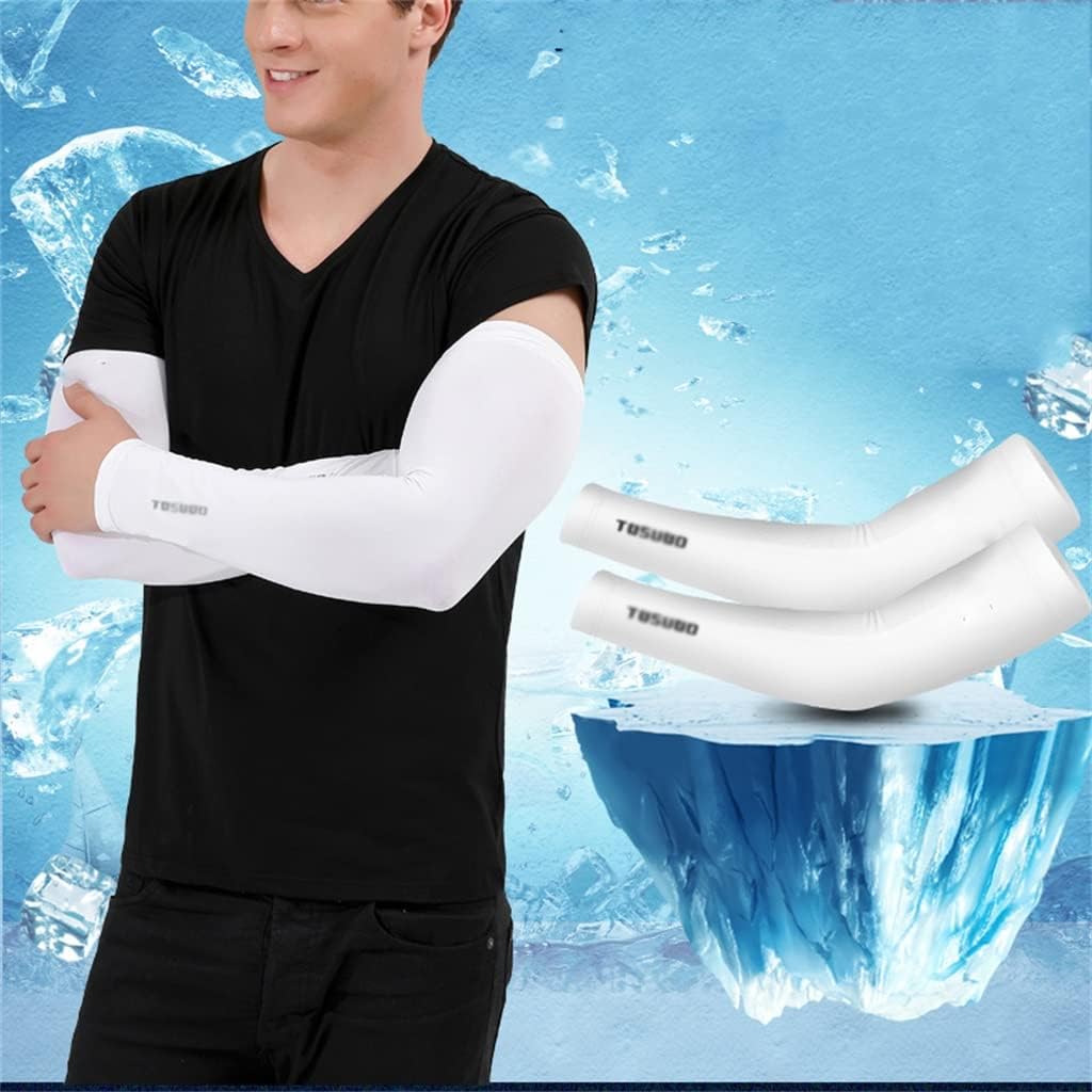 HBJWOV Men's ICY Sleeves Ice Silk Sleeves Outdoor Driving Arm Sleeves Hand Sleeves Women's Cycling Arm Sleeves(E,Small)