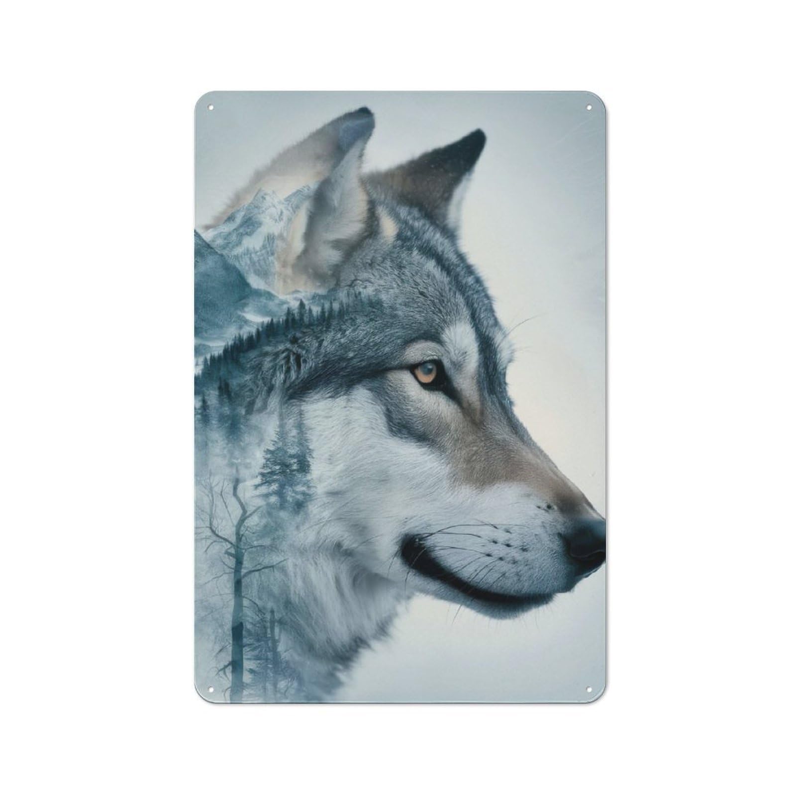 Junmoney Wolf Husky Dog Industrial-Style Tin Sign 30X20cm For Pub Or Café, Suited To Pub Decor Enthusiasts