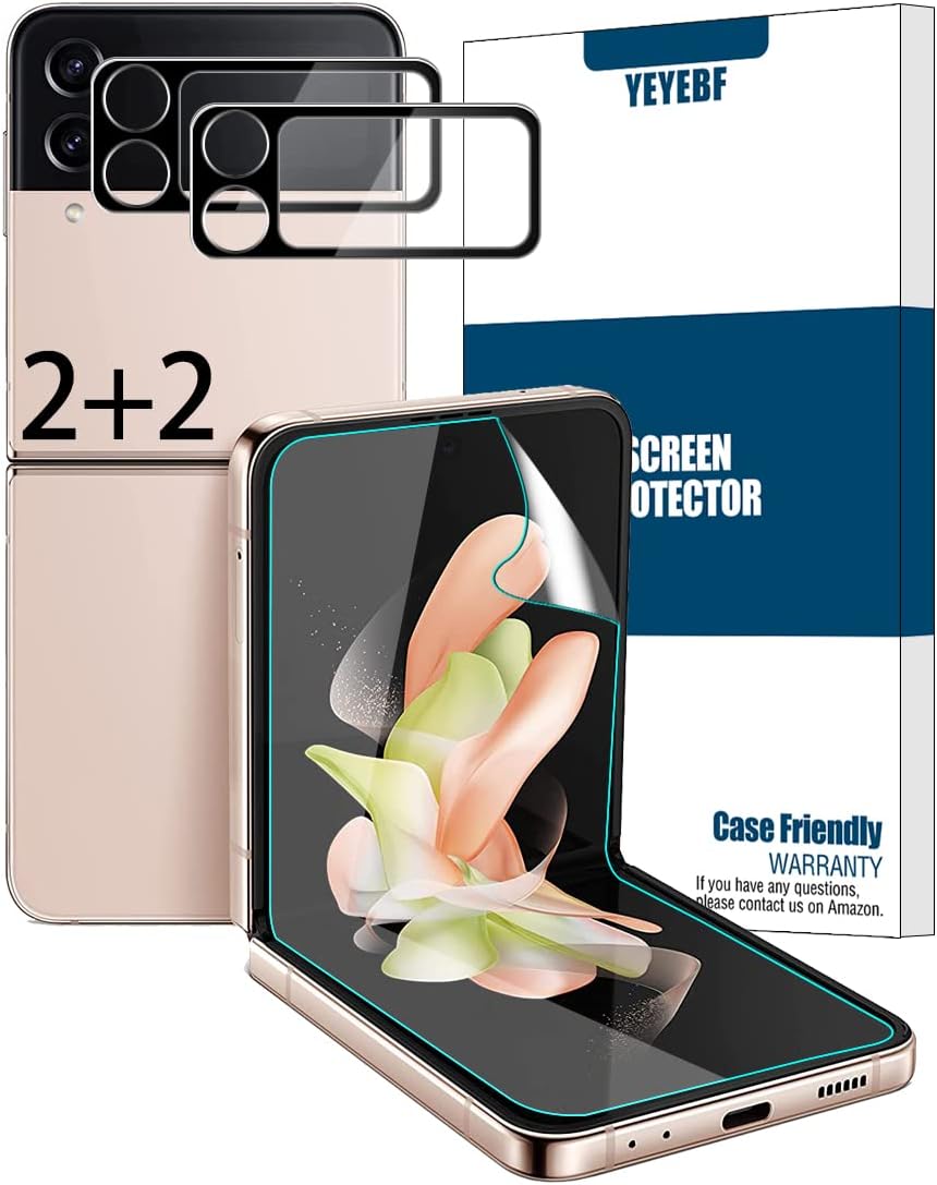 - Galaxy Z Flip 4 5G Screen Protector + Camera Lens Protectors, [2+2 Pack] Full Coverage Screen Protector for Galaxy Z Flip 4 [Case-Friendly][Anti-Shatter][3D Glass]