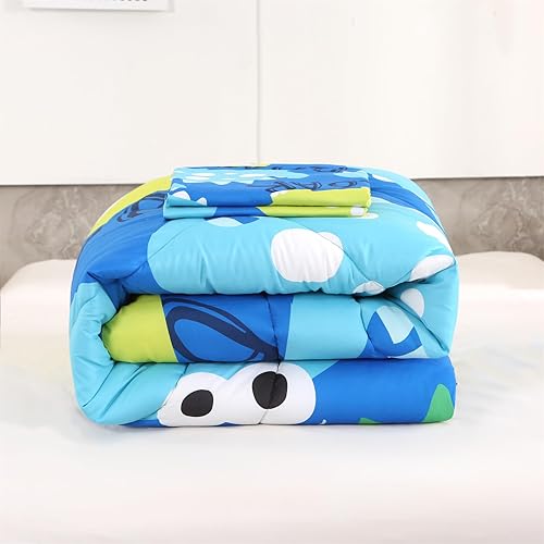 Miniatura 6 de ENCOFT Juego de edredón de dinosaurio tamaño individual para niñas y niños, juego de ropa de cama de dinosaurios de 3 piezas de alta calidad, color