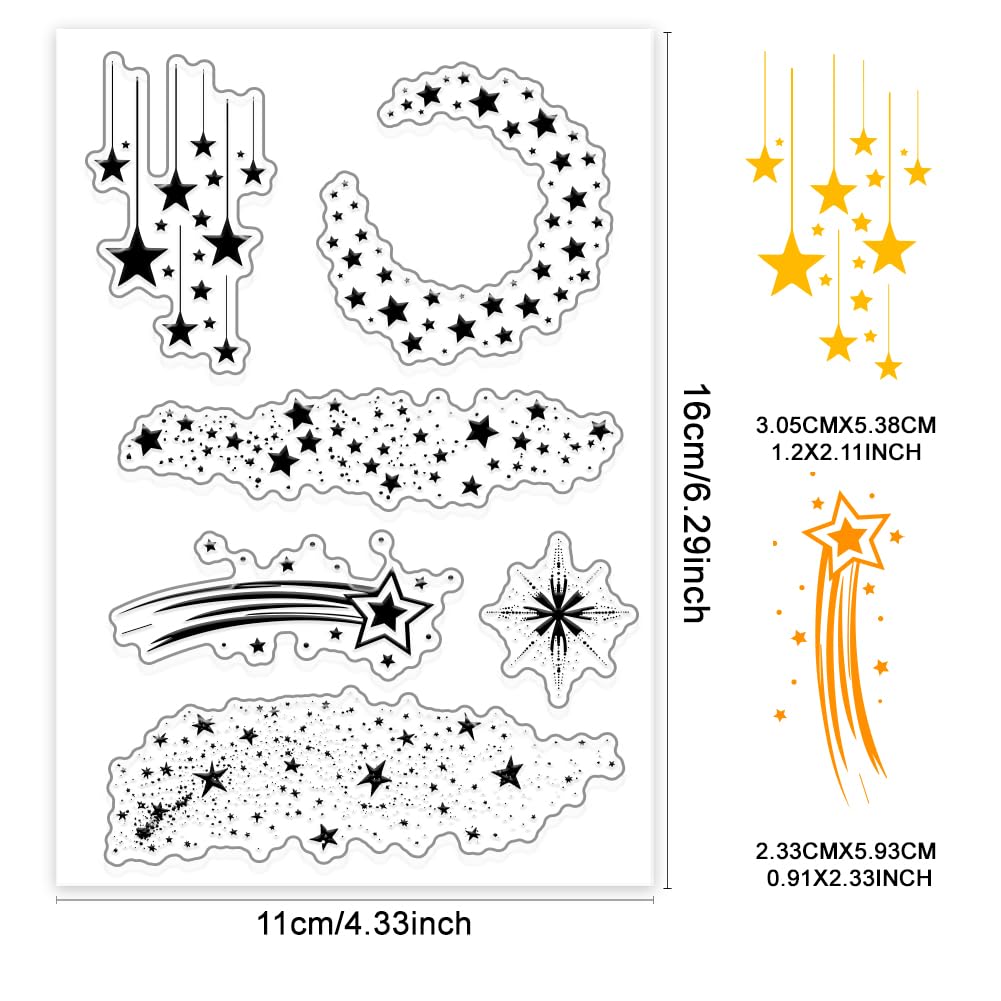 PH PandaHall - 11 Estilos De Sellos Transparentes Para Hacer Tarjetas, Clima De Cinco Estrellas, Hoja De Diamante, Sello De Silicona Transparente Para Manualidades, Tarjetas, álbumes De Recortes