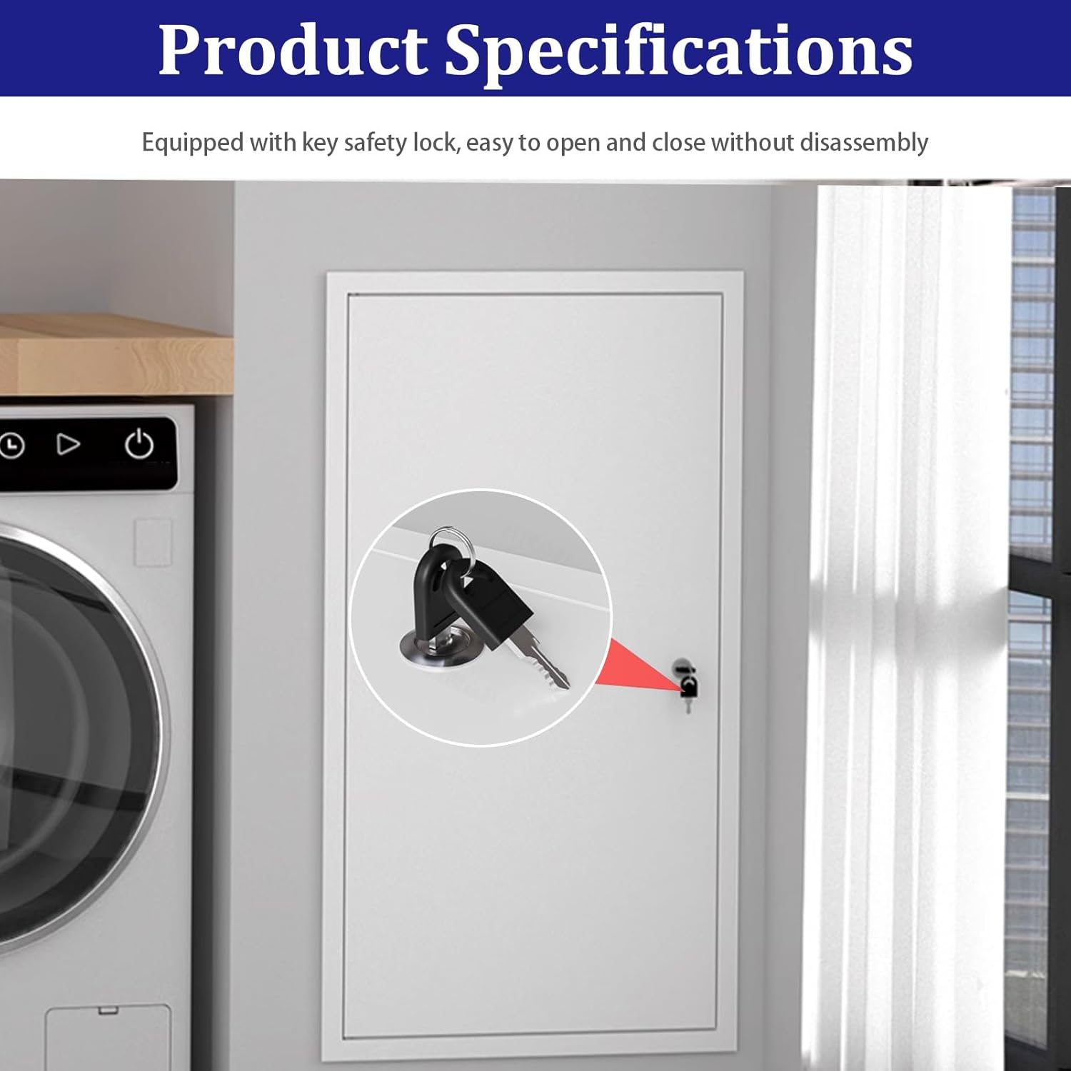 Aluminum Attic Access Door with Keys,Wall/Ceiling Security Systems Cables door Panel,access panel for Drywall,Concealed Wall Inspection,for Water Meter Wiring