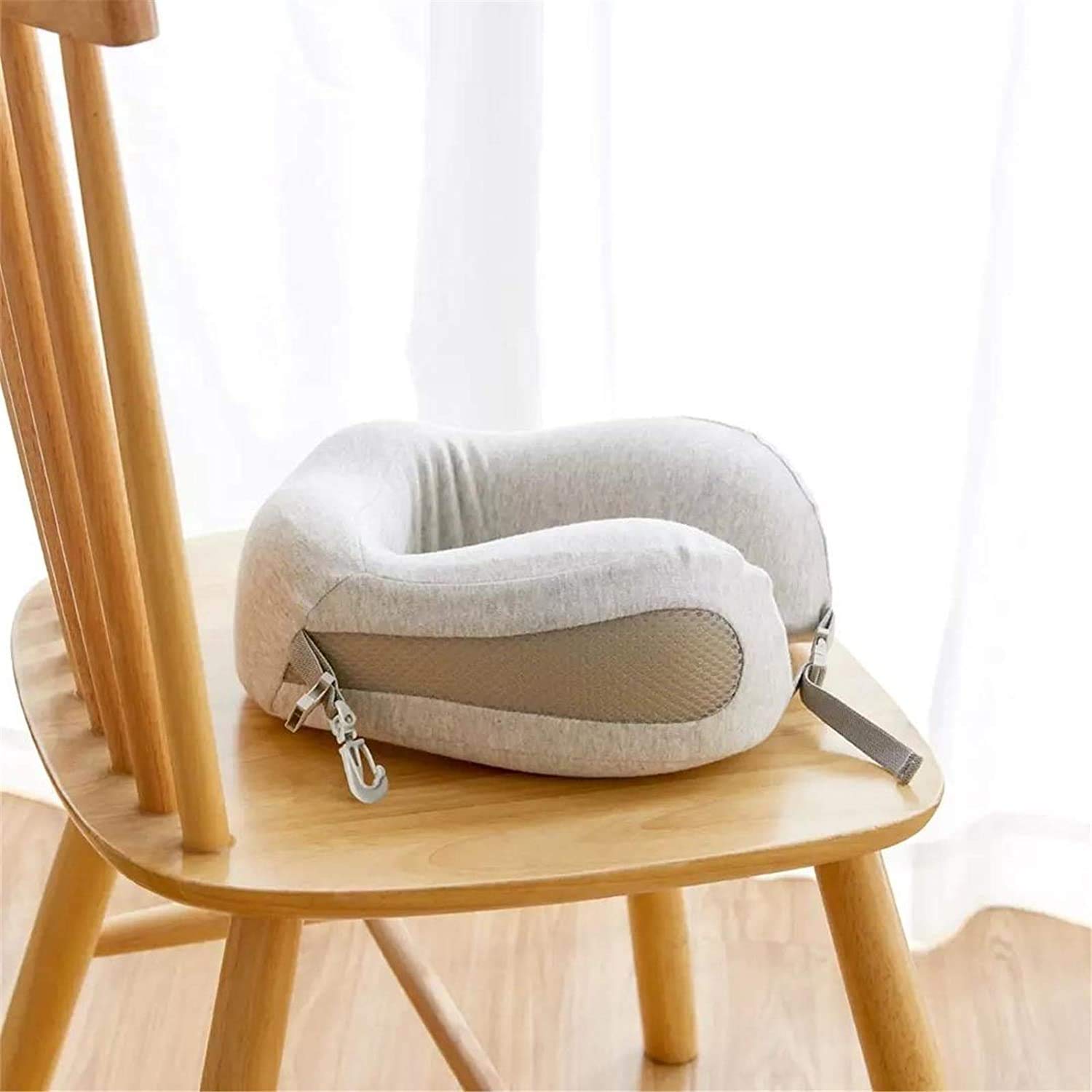 Almohada de viaje, almohada de la forma de U Nueva tela compuesta Espuma de memoria suave Adecuada para avión Avión de cuello de cuello de cuello Cojín Oficina Siesta Pillows U Enforma Almoha