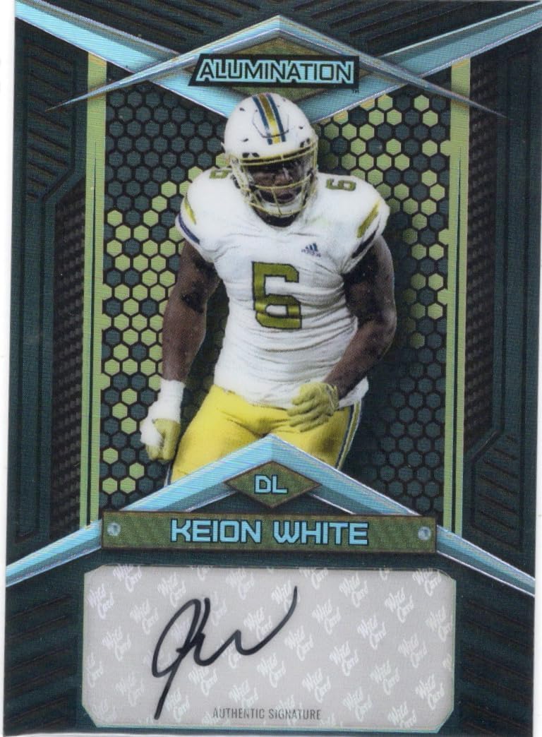 Keion White Autographed & Serial Numbered #08/25 Wild Card Alumination Collectible Football Card - 2023 Wild Card Alumination Premier Football Card #AB-78 (Patriots)