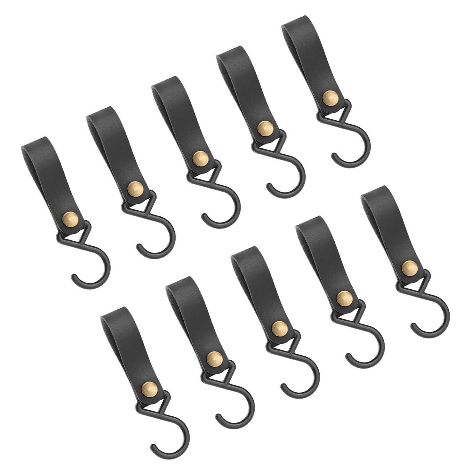 Elnwnnkc S Shaped Hooks PU Leather 125x33mm Clothesline Hook Multifunctional for Hanging Clothes and Bags 4 Colors 10pcs Camping Hanging Hooks